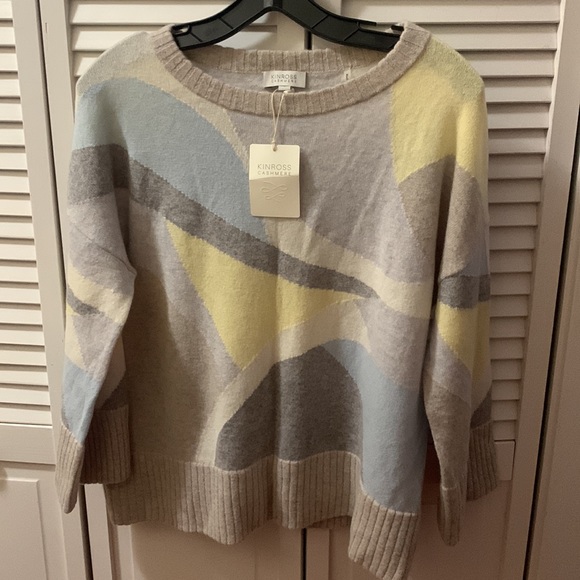 Kinross Cashmere Sweater Size L New - Picture 2 of 5